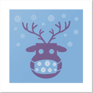 Reindeer with a medical protective mask Posters and Art